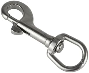 2 Pcs 1x394 inch 316 stainless steel marine grade carbon chain snap hooks