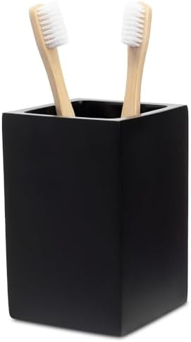 Matte Black Toothbrush and Toothpaste Holder for Bathroom Vanity and Countertop