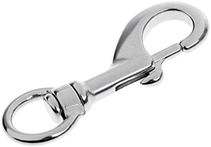 Silver 316 Stainless Steel Round Eye Swivel Bolt Clip Hook
