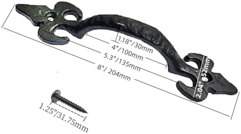 Sturdy 8-Inch Hammered Cast Iron Door Handle