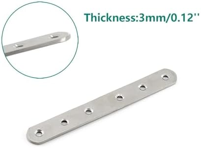 4-Pack Stainless Steel Flat Straight Braces for Wood