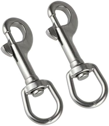 2 Pcs 1x394 inch 316 stainless steel marine grade carbon chain snap hooks