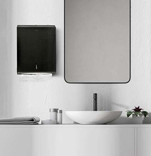 Alpine Black Towel Dispenser - Industrial Wall-Mount