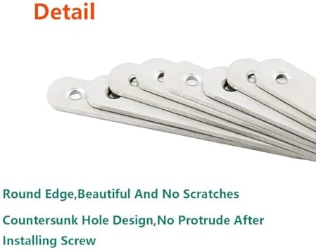 4-Pack Stainless Steel Flat Straight Braces for Wood