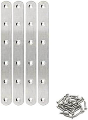 4-Pack Stainless Steel Flat Straight Braces for Wood