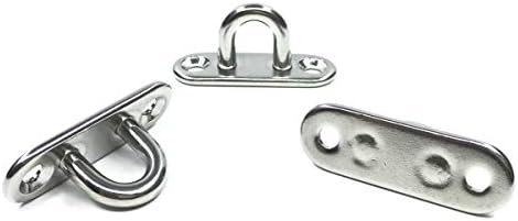 8Pcs 304 Stainless Steel Pad Eye and Snap Hooks with Screws Anchors