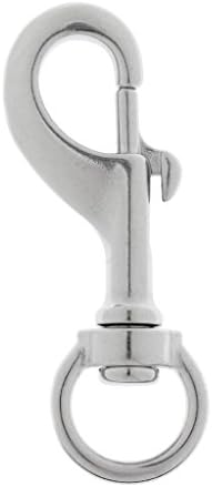 Silver 316 Stainless Steel Round Eye Swivel Bolt Clip Hook