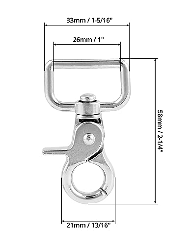 QWORK Swivel Snap Hooks 10 Pack Nickel Plated