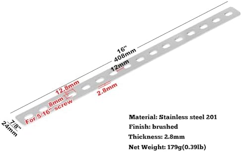 GBGS Flat Straight Brace Brackets 201 Stainless Steel