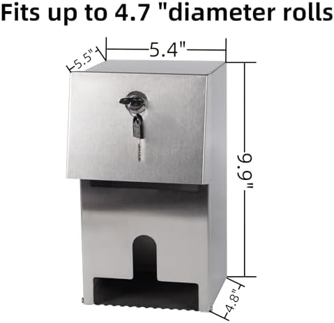 Commercial Double Rolls Toilet Paper Dispenser with Lock