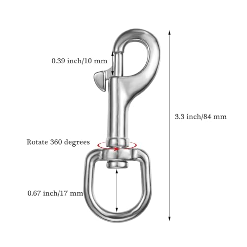 Heavy-Duty Swivel Eye Bolt Snap Hooks 33 Inch
