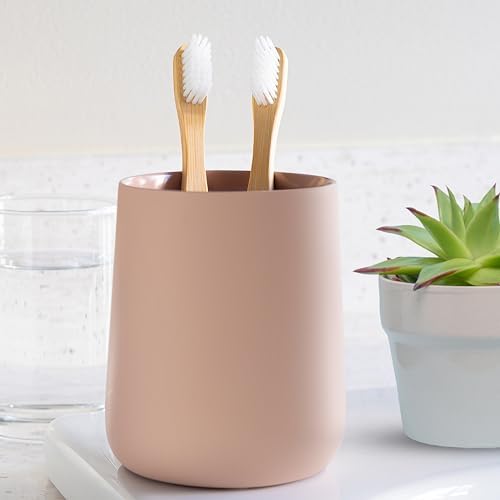 Durable Matte Dusty PinkMauve Toothbrush Toothpaste Organizer