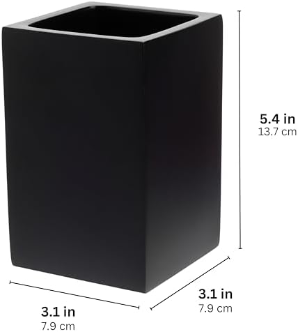 Matte Black Toothbrush and Toothpaste Holder for Bathroom Vanity and Countertop