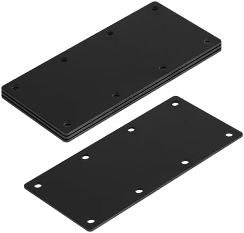 4 PCS Black Flat Mending Bracket Plate for Furniture Wood Repair