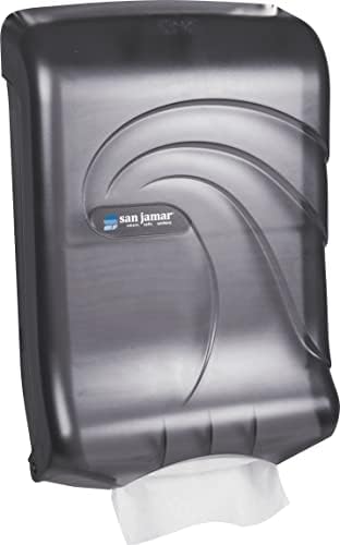 San Jamar UltraFold Plastic Paper Towel Dispenser for Bathroom Black