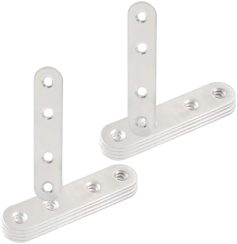 16-Piece 3-Inch Stainless Steel Straight Bracket for Furniture Repair