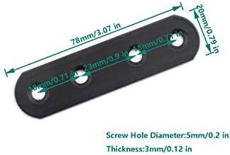 4-Pack Thick Black Iron Flat Mending Plate for Wood Furniture Repair