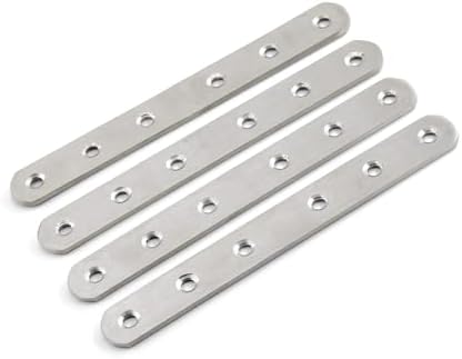 4-Pack Stainless Steel Flat Straight Braces for Wood