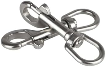 2 Pcs 1x394 inch 316 stainless steel marine grade carbon chain snap hooks