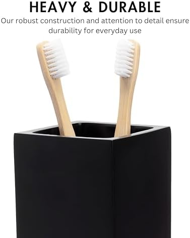 Matte Black Toothbrush and Toothpaste Holder for Bathroom Vanity and Countertop