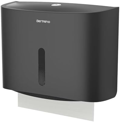 Bertreno Wall-Mounted Large Capacity Commercial Paper Towel Dispenser Black