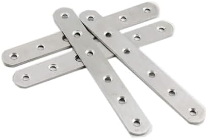 4-Pack Stainless Steel Flat Straight Braces for Wood