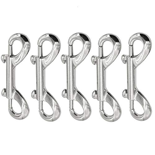5PCS ZINC ALLOY DOUBLE ENDED SILVER BOLT SNAPS CLIPS 3-12inch LONG FASTENERS