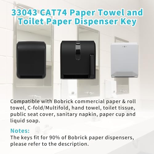 10-Piece CAT74 compatible keys for Janitor Bobrick dispensers
