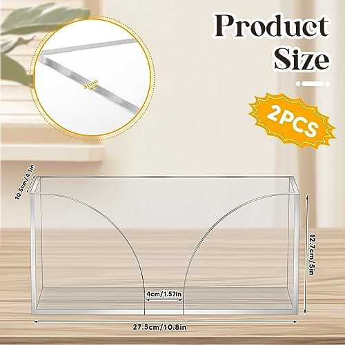 2PCS Acrylic Paper Towel Dispenser for Countertop Bathroom Kitchen