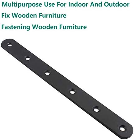 Sturdy Metal Braces for Wood Fixing Black Iron Flat Straight Brace Brackets