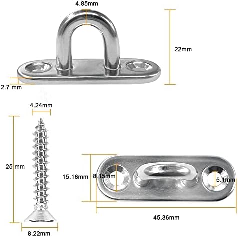 Sturdy Stainless Steel U Hooks Set for Marine Use