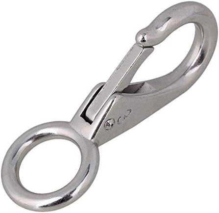 BQLZR 97mm 304 Stainless Steel Spring Loaded Fixed Eye Boat Snap Hook