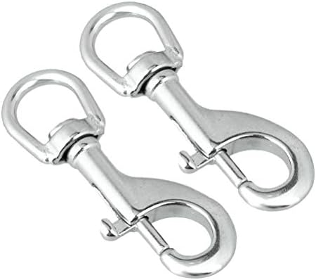 Uspacific 4PCS Stainless Steel Swivel Eye Snap Hook for Industrial Pet Use