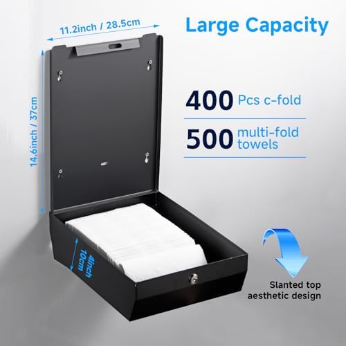 GlintGath 304 Stainless Steel Touchless Paper Towel Dispenser