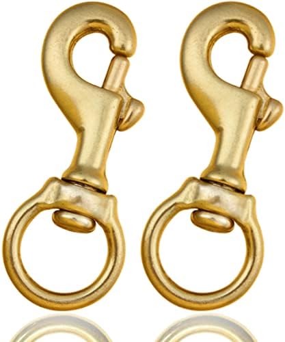 3 14 Inch Solid Brass Swivel Bolt Snap Hooks 2 Pieces