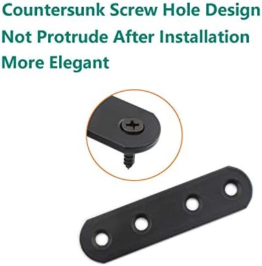 4-Pack Thick Black Iron Flat Mending Plate for Wood Furniture Repair
