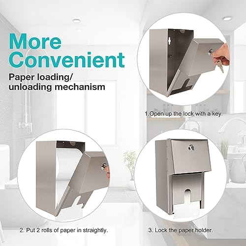 Double Toilet Paper Holder with Locking Mechanism