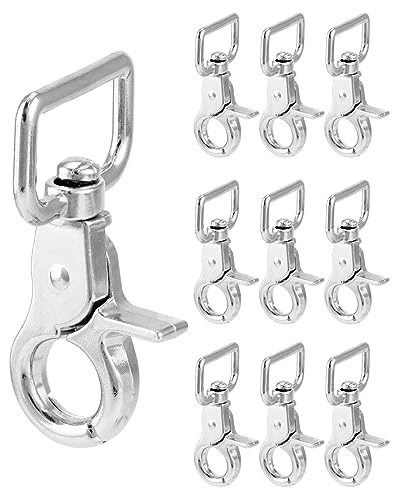 QWORK Swivel Snap Hooks 10 Pack Nickel Plated