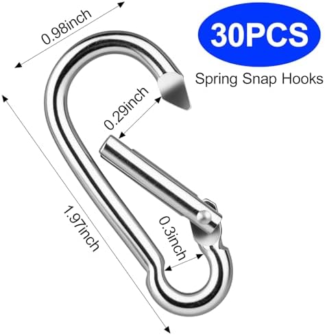 Durable 30-Piece Small Carabiner Clips