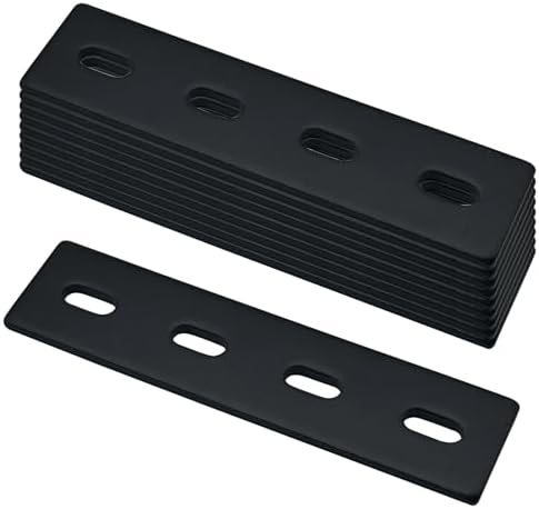 10 Pack Flat Straight Metal Braces 6 Inch Black Repair Plates