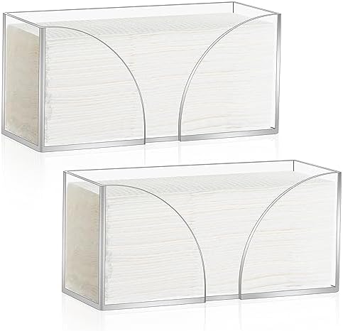 2PCS Acrylic Paper Towel Dispenser for Countertop Bathroom Kitchen