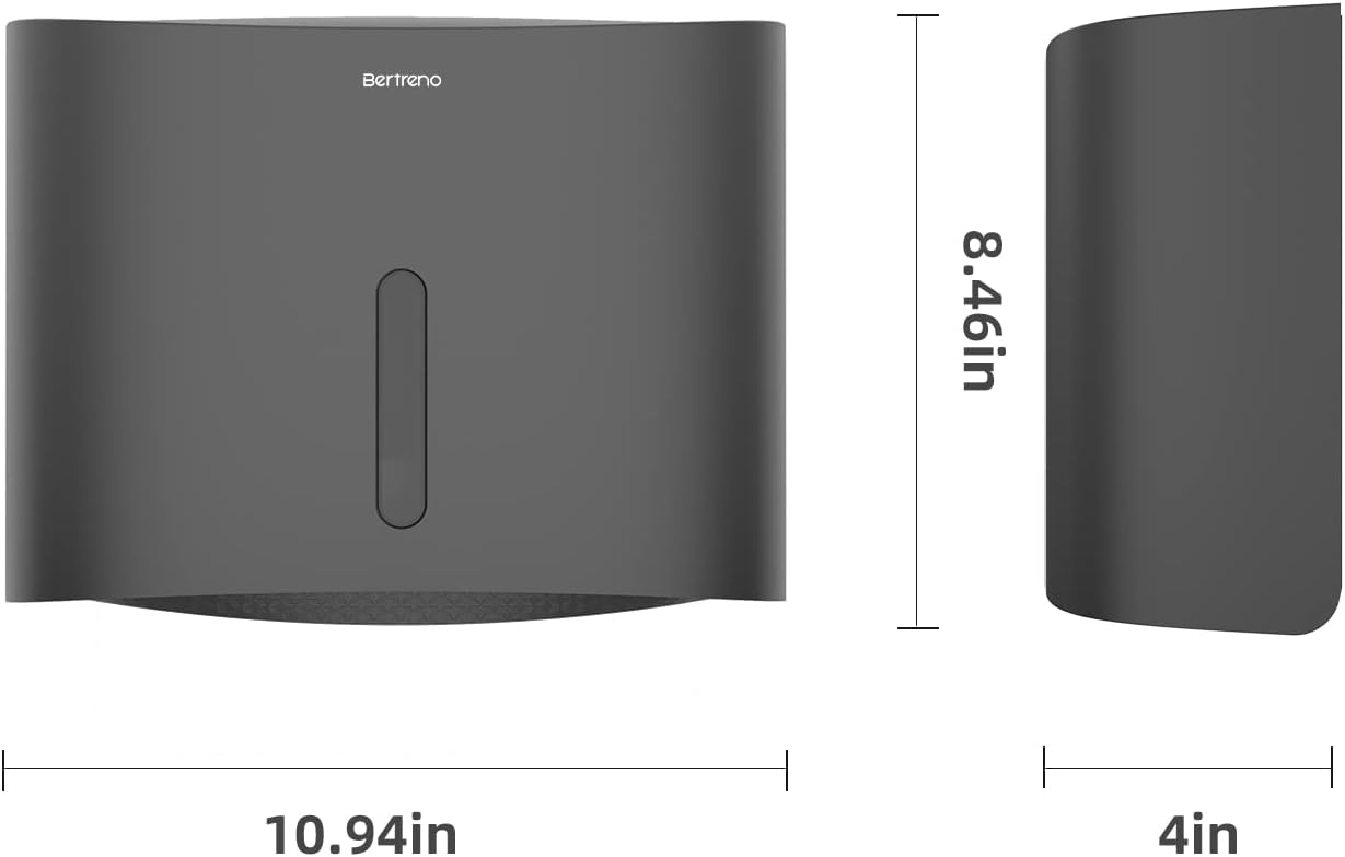 Bertreno Wall-Mounted Large Capacity Commercial Paper Towel Dispenser Black