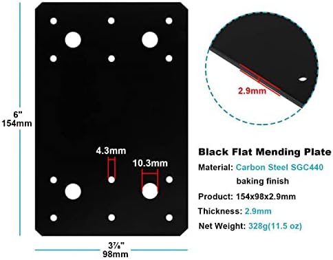6-Piece Carbon Steel Flat Mending Plate Set