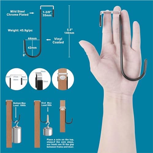 4pcs Over The Door Hooks 55 Inch Heavy Duty