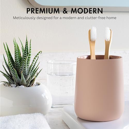 Durable Matte Dusty PinkMauve Toothbrush Toothpaste Organizer