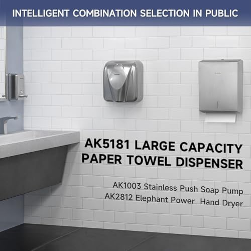 AIKE Stainless Steel Wall Mount Towels Dispenser 400 Sheets