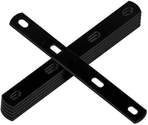 6PCS Black Steel Mending Plate - Heavy Duty Farmhouse Woodworking Tool