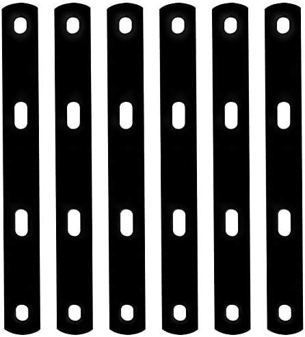 6PCS Black Steel Mending Plate - Heavy Duty Farmhouse Woodworking Tool