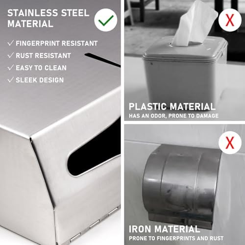 HEY FOLY Commercial Paper Towel Dispenser Wall Mount Touchless Stainless Steel Lock Silver