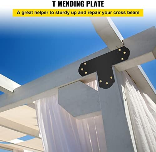 VEVOR Black T Bracket 6x6 8PCs Heavy Duty Steel Connector